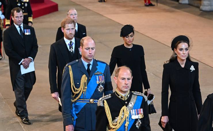 Funerale Elisabetta II: William, Kate, Harry, Meghan e Edoardo