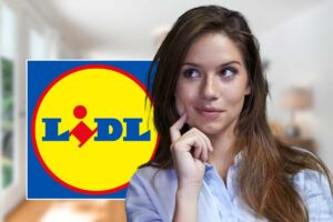 ragazza in primo piano e logo lidl