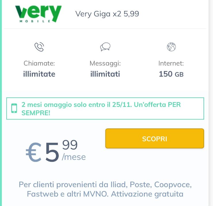 screen offerta Very Mobile