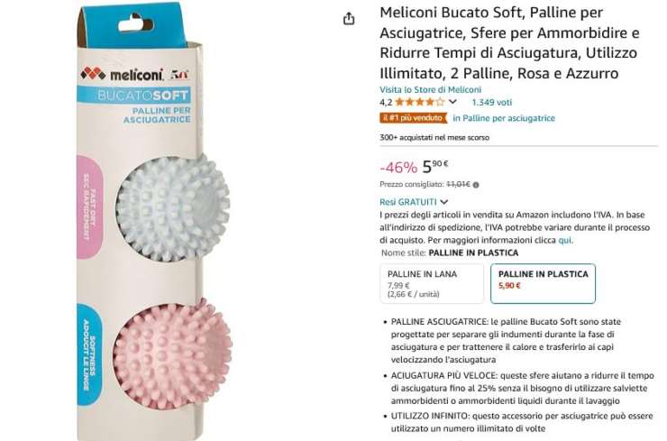 palline bucato soft Meliconi