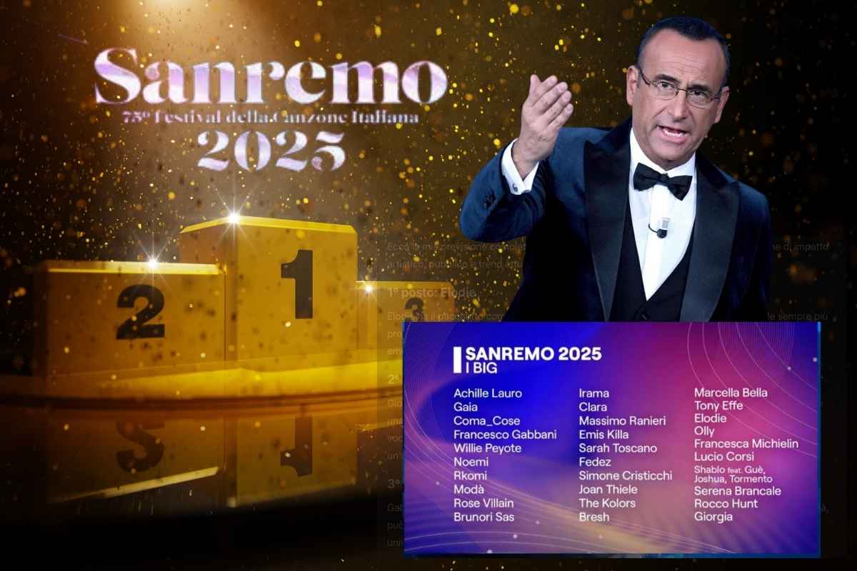 Sanremo 2025 chi vincerà previsione IA